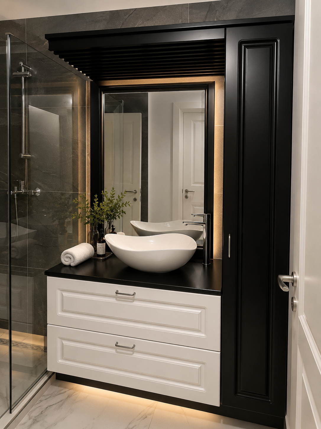 Mobilier baie — MDF vopsit, tratat antiumiditate