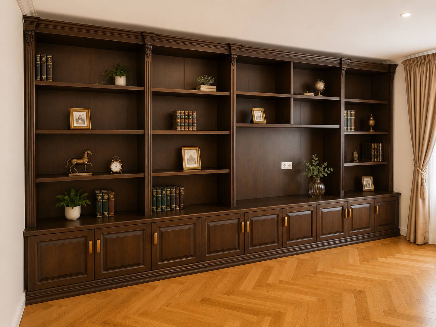 Living — bibliotecă lemn masiv